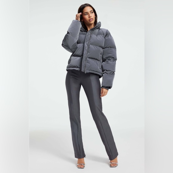 NWT Good American Blue quilted puffer jacket - Picture 2 of 6